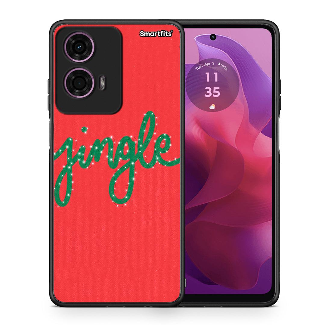 Θήκη Motorola G24 Jingle Xmas από τη Smartfits με σχέδιο στο πίσω μέρος και μαύρο περίβλημα | Motorola G24 Jingle Xmas case with colorful back and black bezels