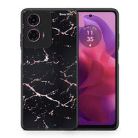 Thumbnail for Θήκη Motorola G24 Black Rosegold Marble από τη Smartfits με σχέδιο στο πίσω μέρος και μαύρο περίβλημα | Motorola G24 Black Rosegold Marble case with colorful back and black bezels