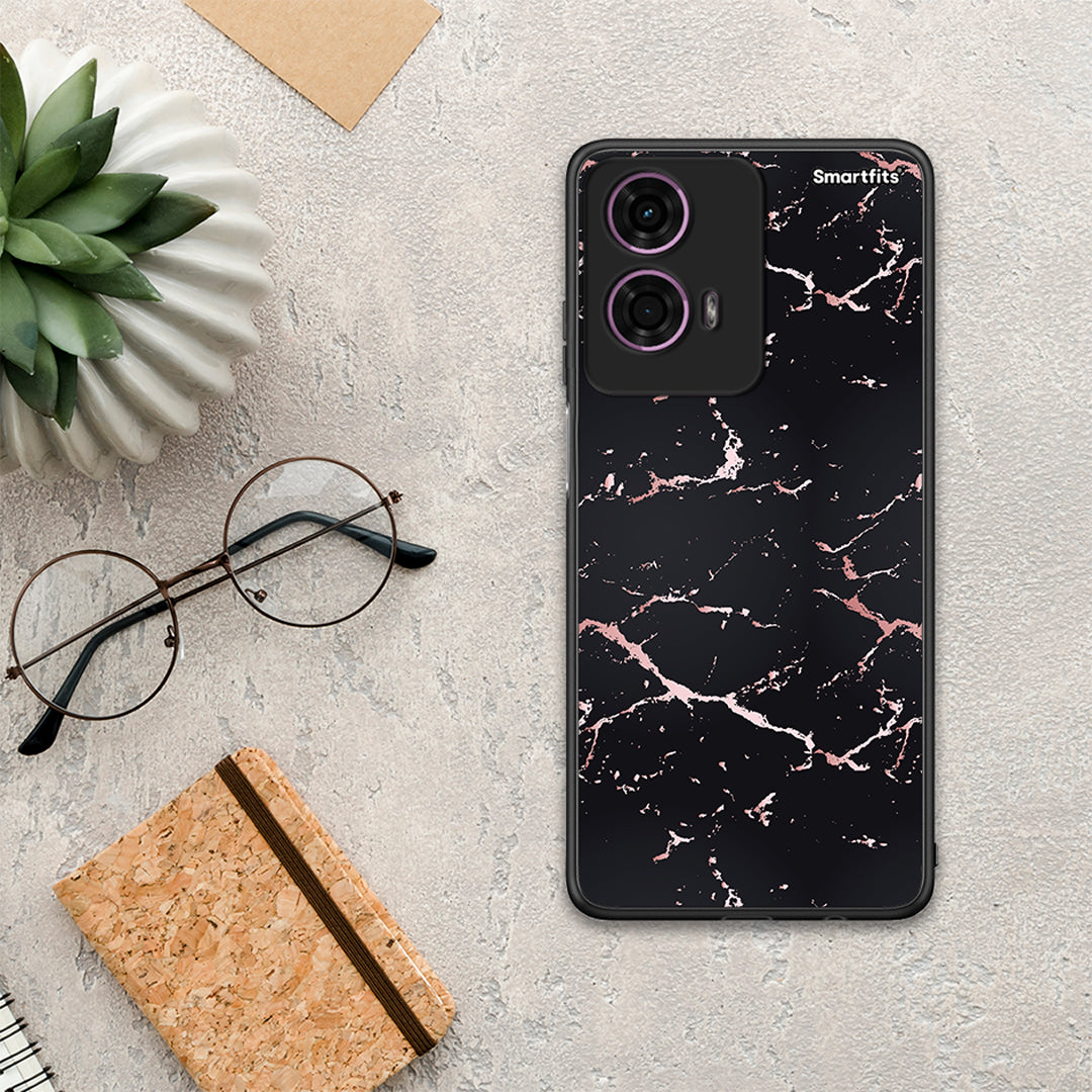 Marble Black Rosegold - Motorola G24 θήκη