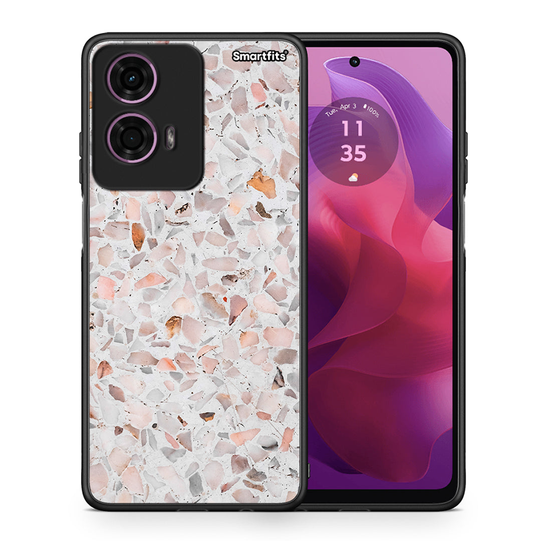 Θήκη Motorola G24 Marble Terrazzo από τη Smartfits με σχέδιο στο πίσω μέρος και μαύρο περίβλημα | Motorola G24 Marble Terrazzo case with colorful back and black bezels