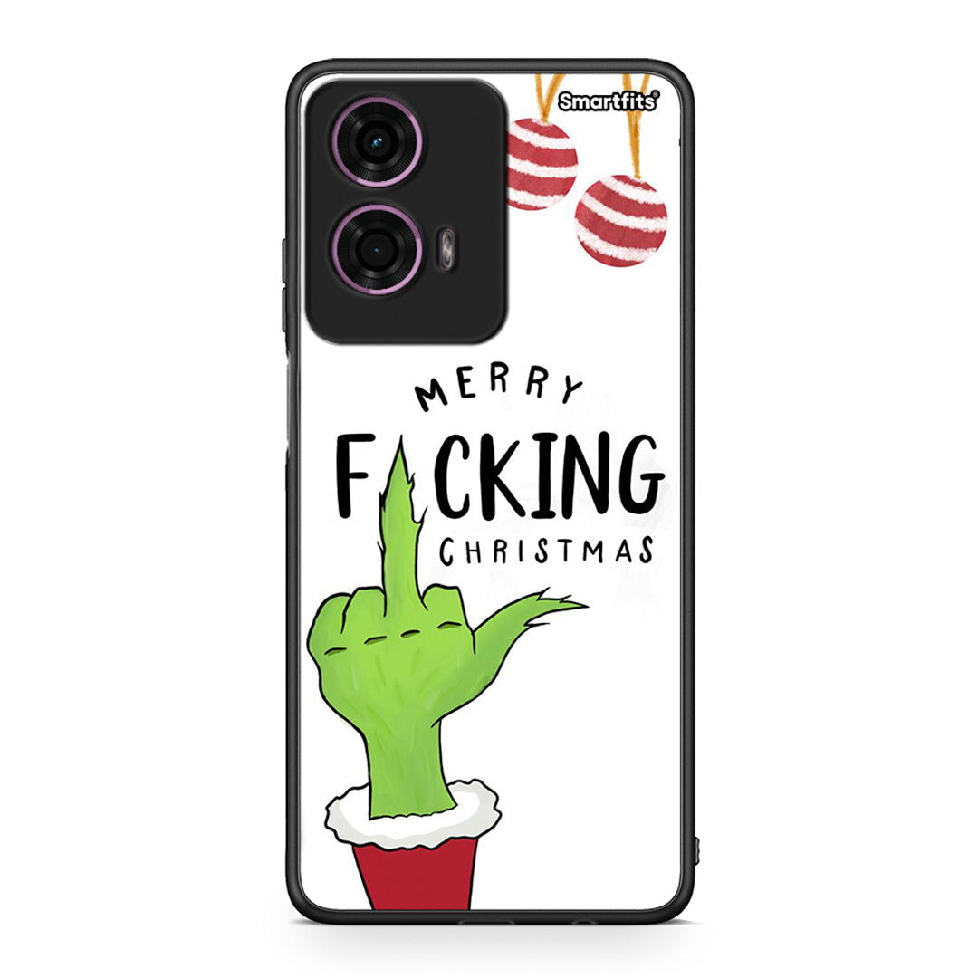 Motorola G24 Merry F Xmas θήκη από τη Smartfits με σχέδιο στο πίσω μέρος και μαύρο περίβλημα | Smartphone case with colorful back and black bezels by Smartfits