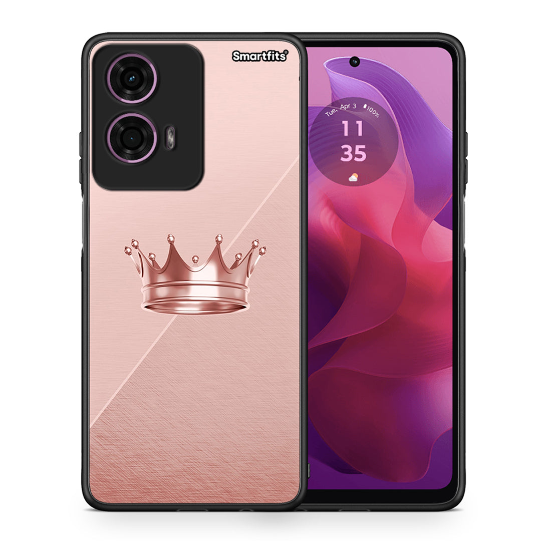 Θήκη Motorola G24 Crown Minimal από τη Smartfits με σχέδιο στο πίσω μέρος και μαύρο περίβλημα | Motorola G24 Crown Minimal case with colorful back and black bezels