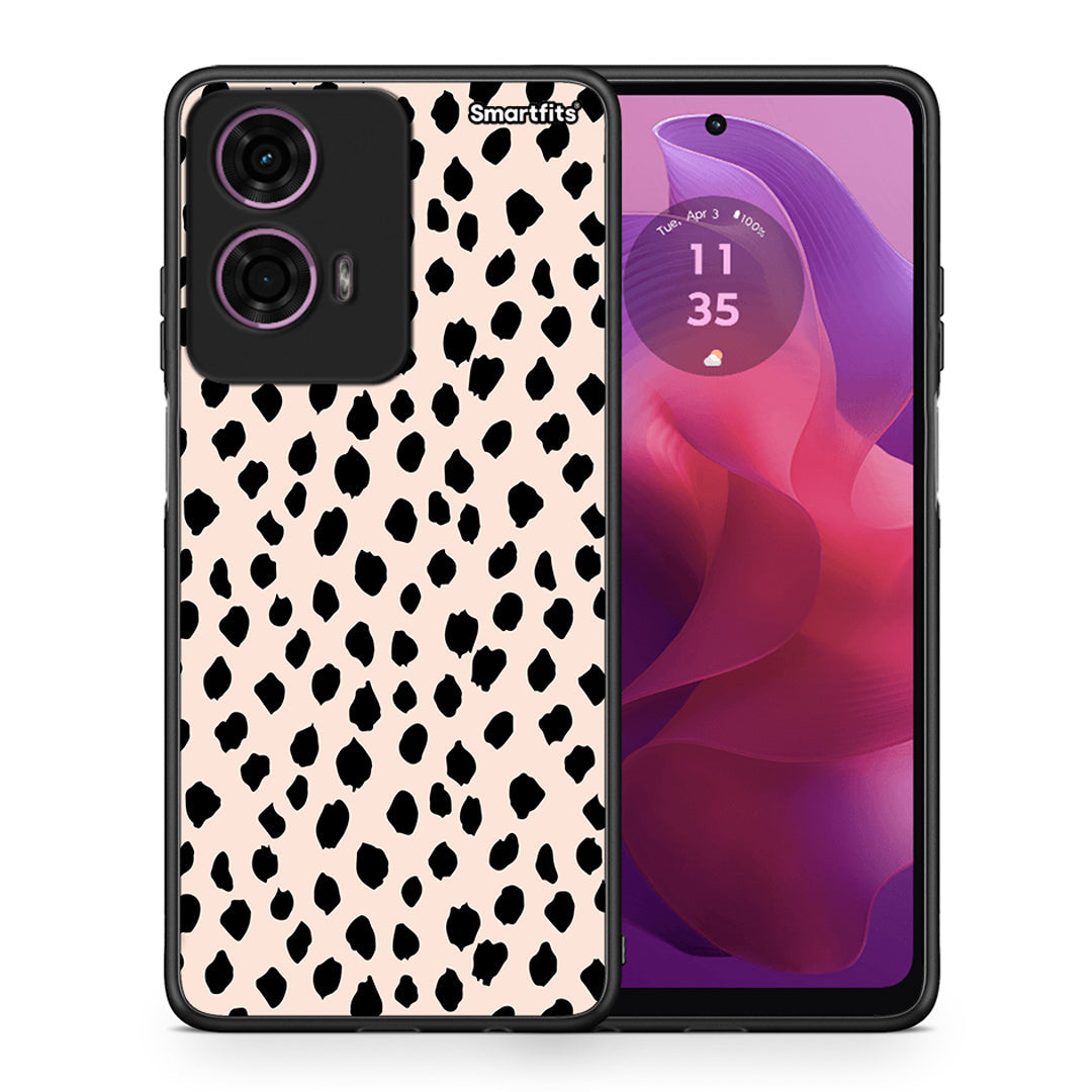 Θήκη Motorola G24 New Polka Dots από τη Smartfits με σχέδιο στο πίσω μέρος και μαύρο περίβλημα | Motorola G24 New Polka Dots case with colorful back and black bezels