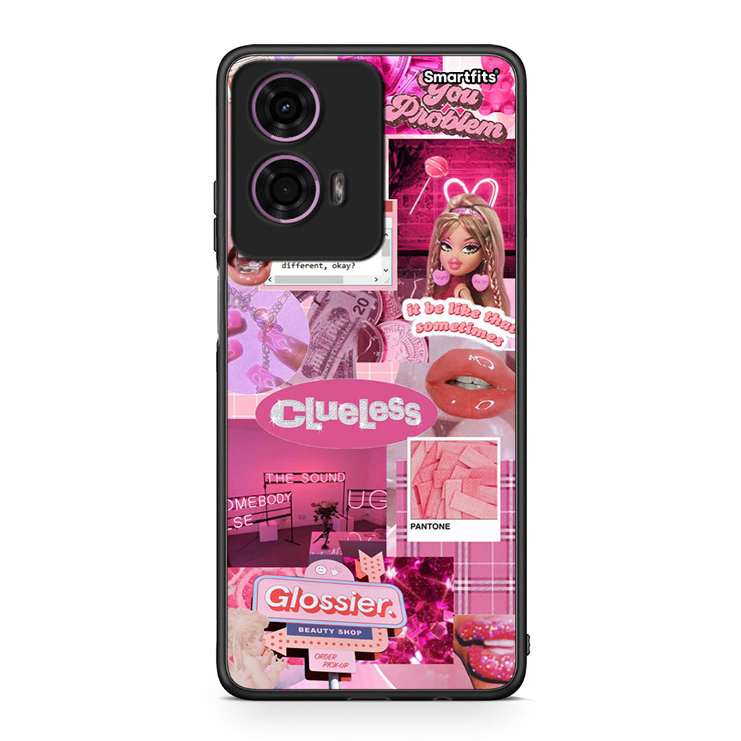 Motorola G24 Pink Love Θήκη Αγίου Βαλεντίνου από τη Smartfits με σχέδιο στο πίσω μέρος και μαύρο περίβλημα | Smartphone case with colorful back and black bezels by Smartfits