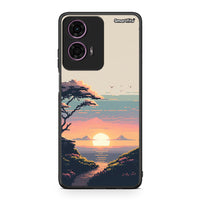 Thumbnail for Motorola G24 Pixel Sunset Θήκη από τη Smartfits με σχέδιο στο πίσω μέρος και μαύρο περίβλημα | Smartphone case with colorful back and black bezels by Smartfits