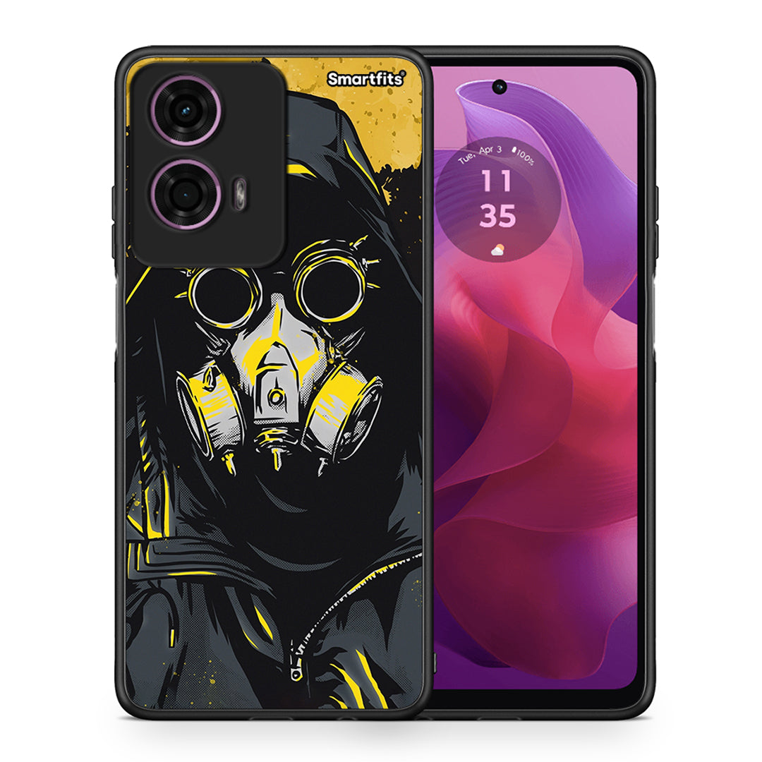 Θήκη Motorola G24 Mask PopArt από τη Smartfits με σχέδιο στο πίσω μέρος και μαύρο περίβλημα | Motorola G24 Mask PopArt case with colorful back and black bezels