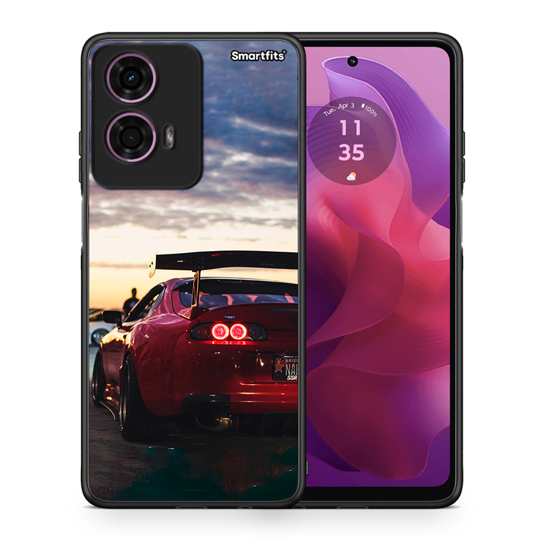 Θήκη Motorola G24 Racing Supra από τη Smartfits με σχέδιο στο πίσω μέρος και μαύρο περίβλημα | Motorola G24 Racing Supra case with colorful back and black bezels