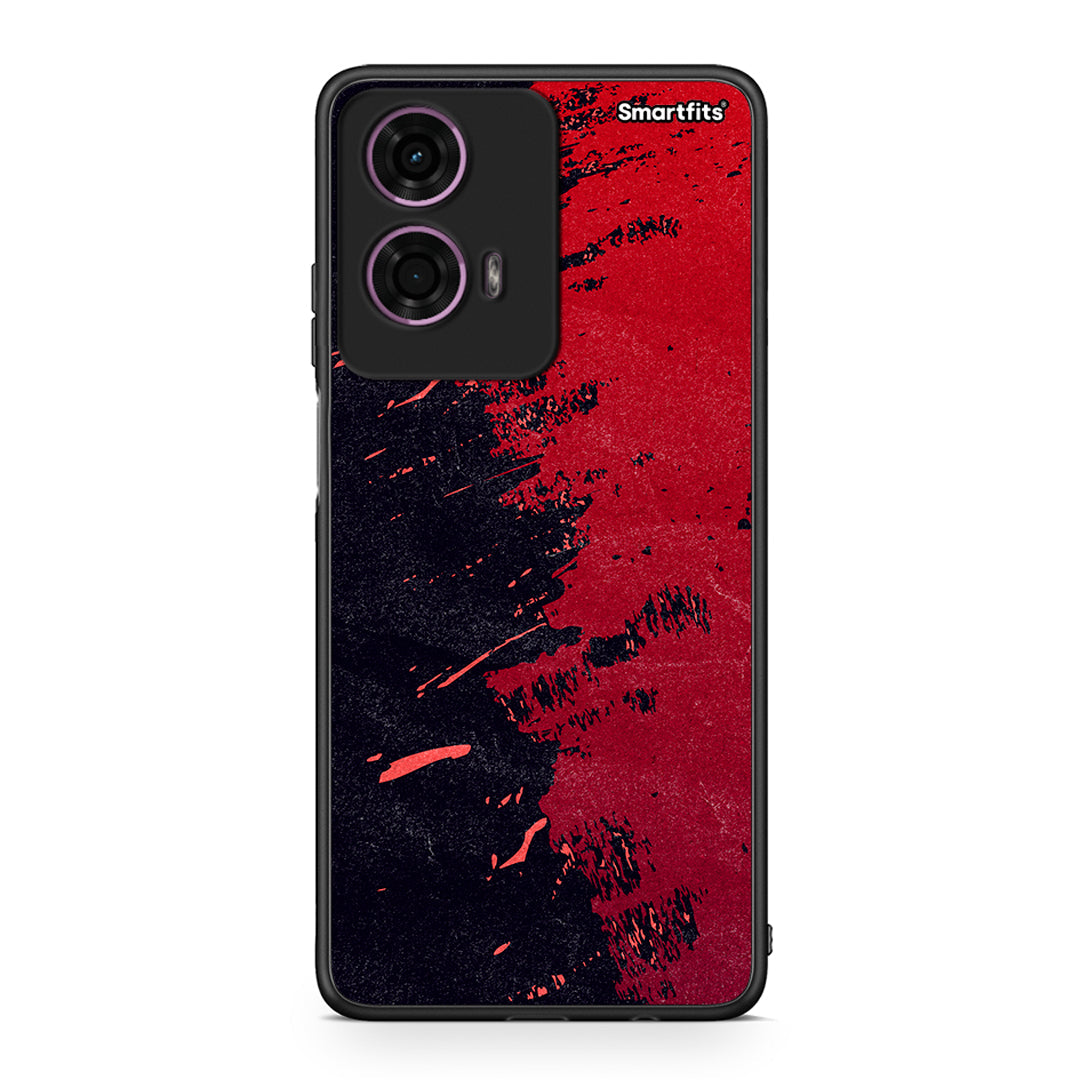 Motorola G24 Red Paint Θήκη Αγίου Βαλεντίνου από τη Smartfits με σχέδιο στο πίσω μέρος και μαύρο περίβλημα | Smartphone case with colorful back and black bezels by Smartfits