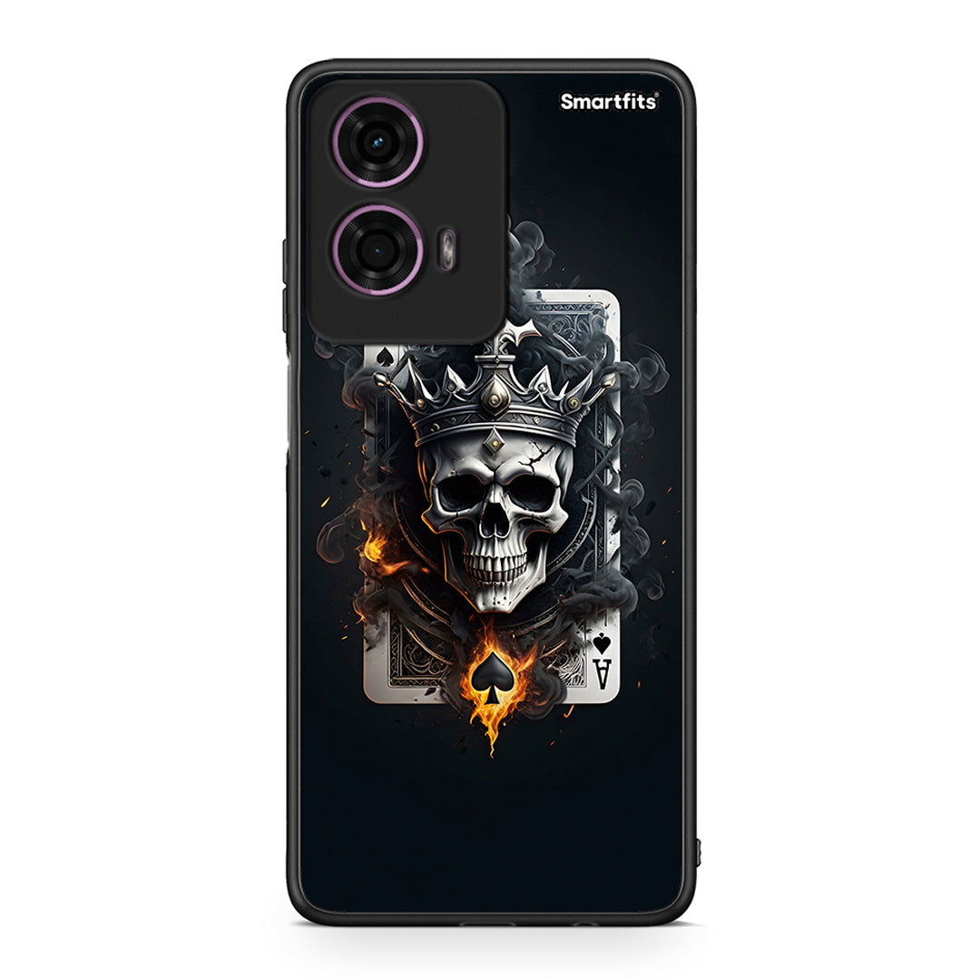 Motorola G24 Skull King Ace θήκη από τη Smartfits με σχέδιο στο πίσω μέρος και μαύρο περίβλημα | Smartphone case with colorful back and black bezels by Smartfits