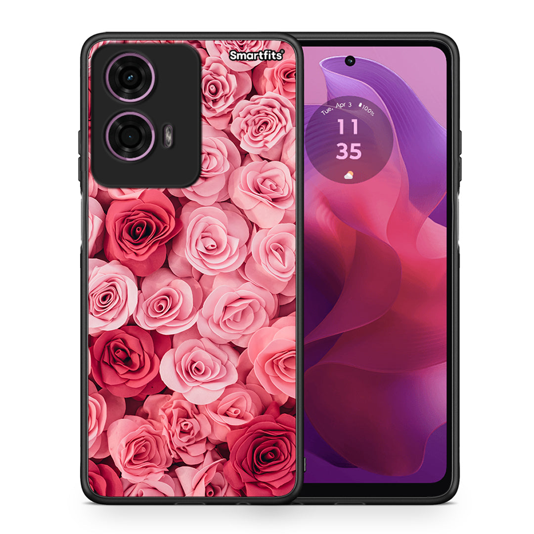 Θήκη Motorola G24 RoseGarden Valentine από τη Smartfits με σχέδιο στο πίσω μέρος και μαύρο περίβλημα | Motorola G24 RoseGarden Valentine case with colorful back and black bezels