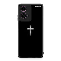 Thumbnail for Motorola G24 White Cross θήκη από τη Smartfits με σχέδιο στο πίσω μέρος και μαύρο περίβλημα | Smartphone case with colorful back and black bezels by Smartfits