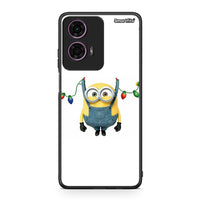 Thumbnail for Motorola G24 Xmas Minion Lights θήκη από τη Smartfits με σχέδιο στο πίσω μέρος και μαύρο περίβλημα | Smartphone case with colorful back and black bezels by Smartfits