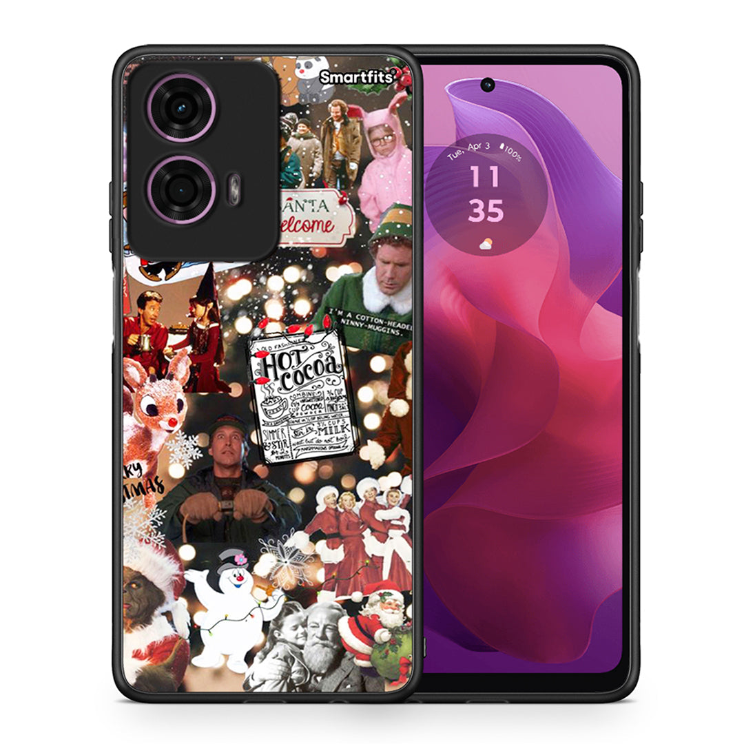 Θήκη Motorola G24 Xmas Movies από τη Smartfits με σχέδιο στο πίσω μέρος και μαύρο περίβλημα | Motorola G24 Xmas Movies case with colorful back and black bezels