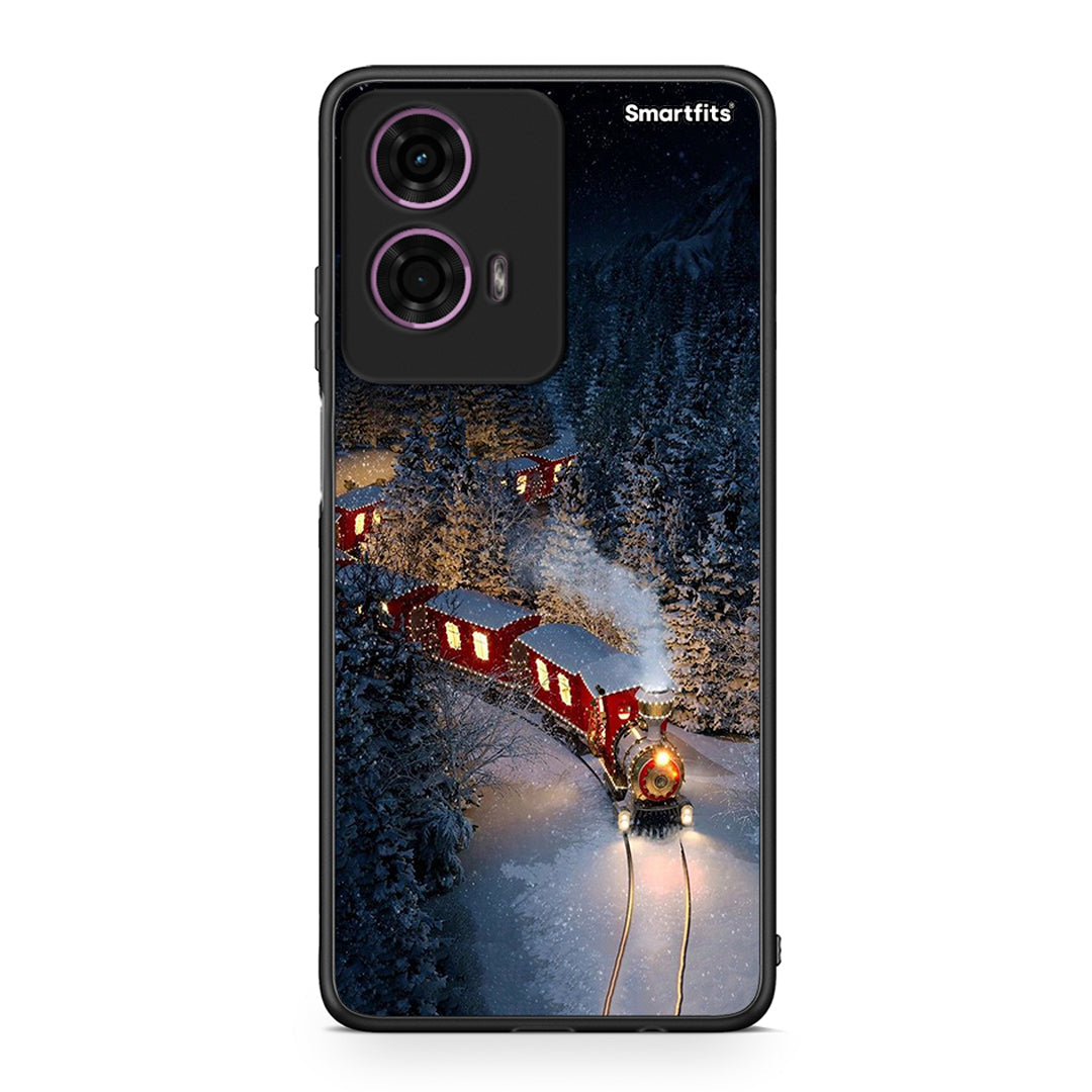 Motorola G24 Xmas Train θήκη από τη Smartfits με σχέδιο στο πίσω μέρος και μαύρο περίβλημα | Smartphone case with colorful back and black bezels by Smartfits