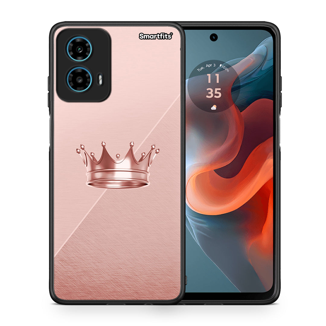 Θήκη Motorola G34 5G Crown Minimal από τη Smartfits με σχέδιο στο πίσω μέρος και μαύρο περίβλημα | Motorola G34 5G Crown Minimal case with colorful back and black bezels