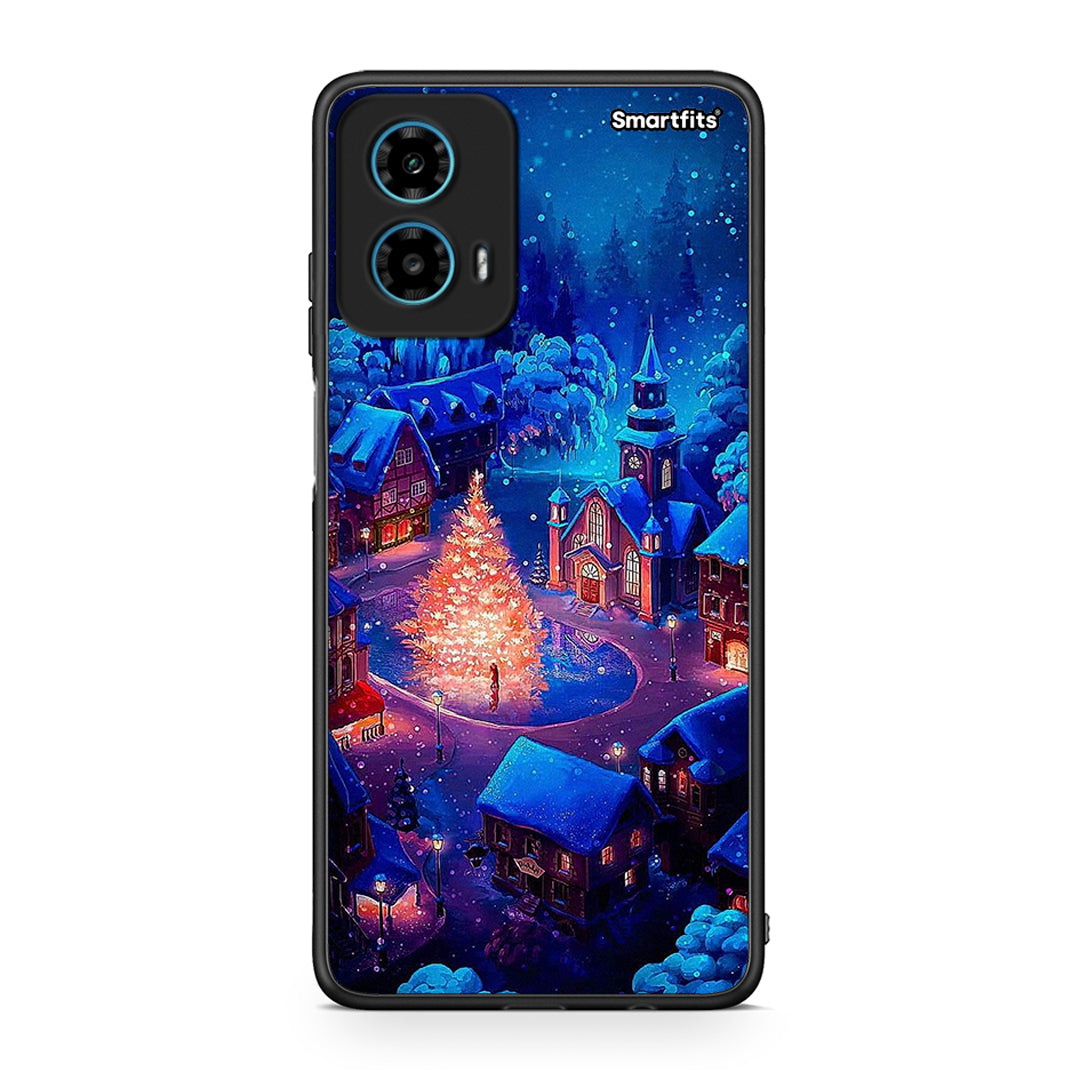 Motorola G34 5G Xmas Village θήκη από τη Smartfits με σχέδιο στο πίσω μέρος και μαύρο περίβλημα | Smartphone case with colorful back and black bezels by Smartfits