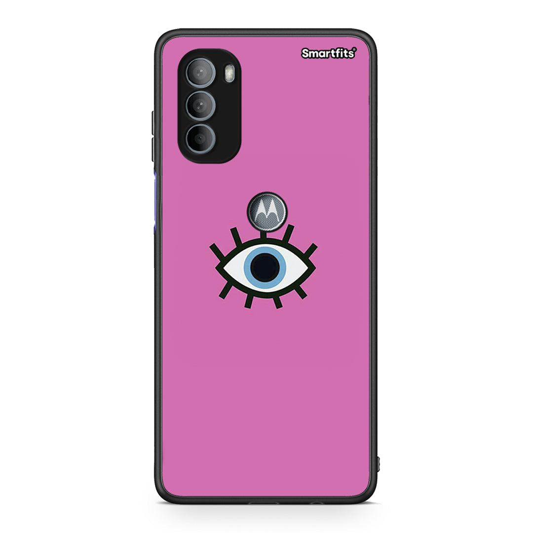 Motorola Moto G31 Blue Eye Pink θήκη από τη Smartfits με σχέδιο στο πίσω μέρος και μαύρο περίβλημα | Smartphone case with colorful back and black bezels by Smartfits