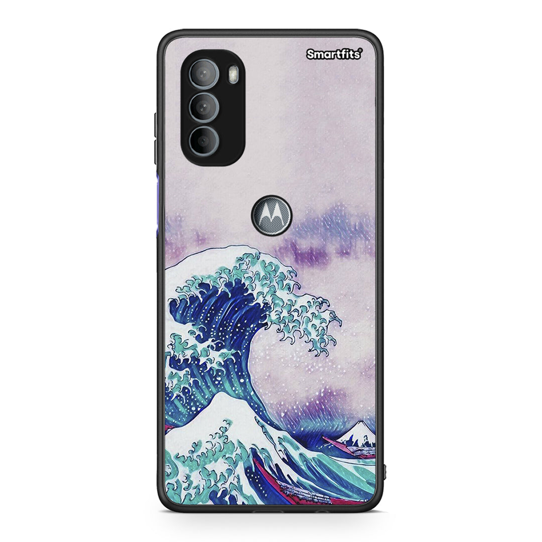 Motorola Moto G31 Blue Waves θήκη από τη Smartfits με σχέδιο στο πίσω μέρος και μαύρο περίβλημα | Smartphone case with colorful back and black bezels by Smartfits