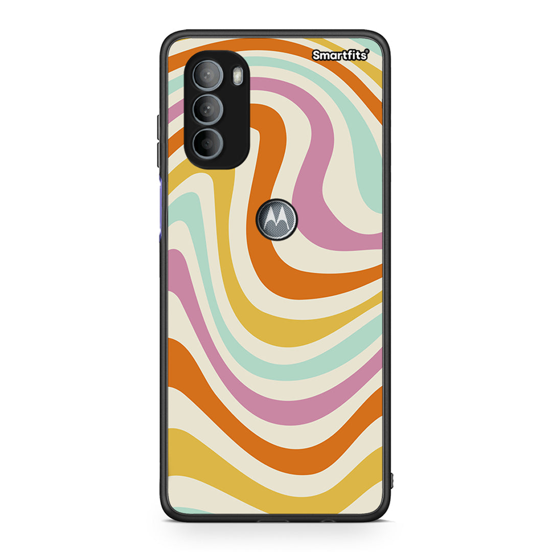 Motorola Moto G31 Colourful Waves θήκη από τη Smartfits με σχέδιο στο πίσω μέρος και μαύρο περίβλημα | Smartphone case with colorful back and black bezels by Smartfits