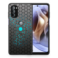 Thumbnail for Θήκη Motorola Moto G31 Hexagonal Geometric από τη Smartfits με σχέδιο στο πίσω μέρος και μαύρο περίβλημα | Motorola Moto G31 Hexagonal Geometric case with colorful back and black bezels