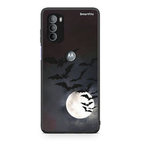 Thumbnail for Motorola Moto G31 Halloween Bat Night Θήκη από τη Smartfits με σχέδιο στο πίσω μέρος και μαύρο περίβλημα | Smartphone case with colorful back and black bezels by Smartfits