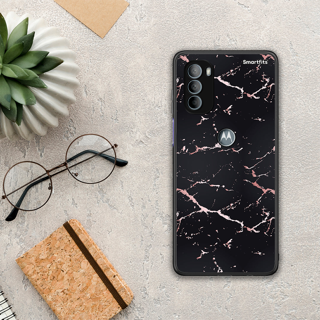 Marble Black Rosegold - Motorola Moto G31 case