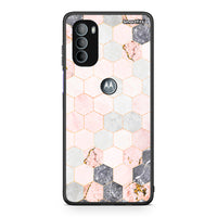 Thumbnail for 4 - Motorola Moto G31 Hexagon Pink Marble case, cover, bumper