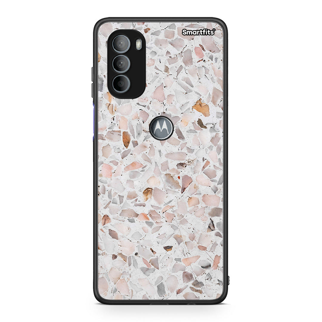 Motorola Moto G31 Marble Terrazzo θήκη από τη Smartfits με σχέδιο στο πίσω μέρος και μαύρο περίβλημα | Smartphone case with colorful back and black bezels by Smartfits