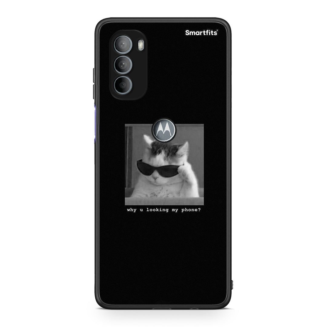 Motorola Moto G31 Meme Cat θήκη από τη Smartfits με σχέδιο στο πίσω μέρος και μαύρο περίβλημα | Smartphone case with colorful back and black bezels by Smartfits