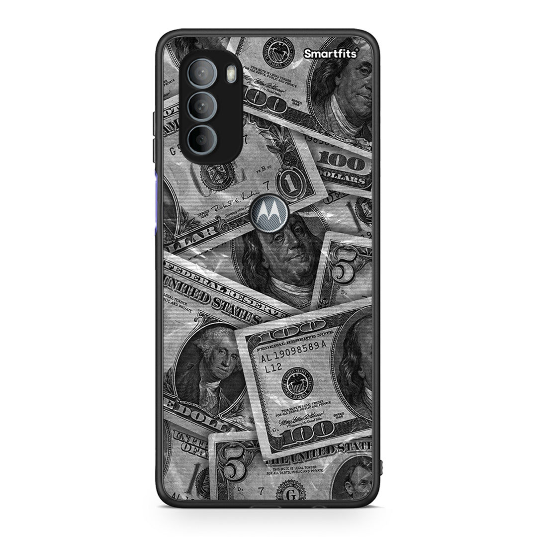 Motorola Moto G31 Money Dollars θήκη από τη Smartfits με σχέδιο στο πίσω μέρος και μαύρο περίβλημα | Smartphone case with colorful back and black bezels by Smartfits