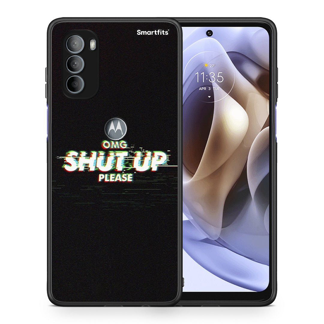 Θήκη Motorola Moto G31 OMG ShutUp από τη Smartfits με σχέδιο στο πίσω μέρος και μαύρο περίβλημα | Motorola Moto G31 OMG ShutUp case with colorful back and black bezels