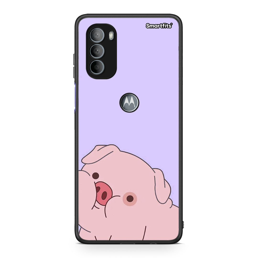 Motorola Moto G31 Pig Love 2 Θήκη Αγίου Βαλεντίνου από τη Smartfits με σχέδιο στο πίσω μέρος και μαύρο περίβλημα | Smartphone case with colorful back and black bezels by Smartfits