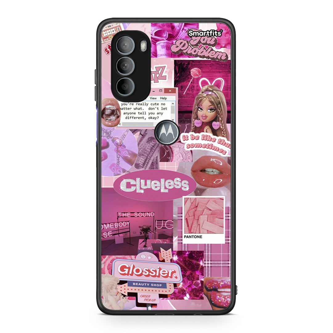 Motorola Moto G31 Pink Love Θήκη Αγίου Βαλεντίνου από τη Smartfits με σχέδιο στο πίσω μέρος και μαύρο περίβλημα | Smartphone case with colorful back and black bezels by Smartfits