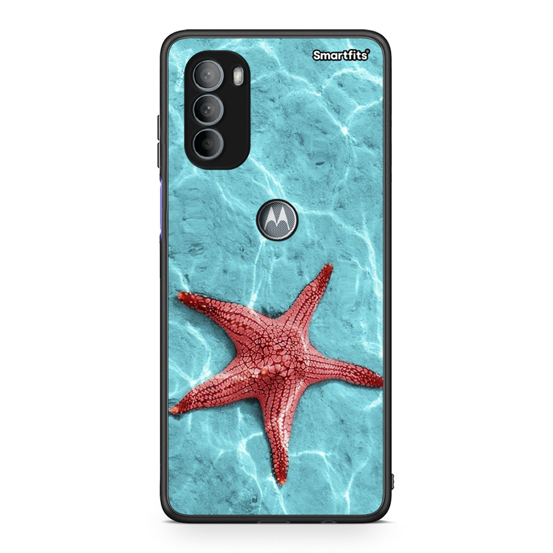 Motorola Moto G31 Red Starfish Θήκη από τη Smartfits με σχέδιο στο πίσω μέρος και μαύρο περίβλημα | Smartphone case with colorful back and black bezels by Smartfits