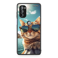 Thumbnail for Motorola Moto G31 Summer Cat θήκη από τη Smartfits με σχέδιο στο πίσω μέρος και μαύρο περίβλημα | Smartphone case with colorful back and black bezels by Smartfits