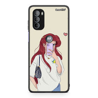 Thumbnail for Motorola Moto G31 Walking Mermaid Θήκη από τη Smartfits με σχέδιο στο πίσω μέρος και μαύρο περίβλημα | Smartphone case with colorful back and black bezels by Smartfits