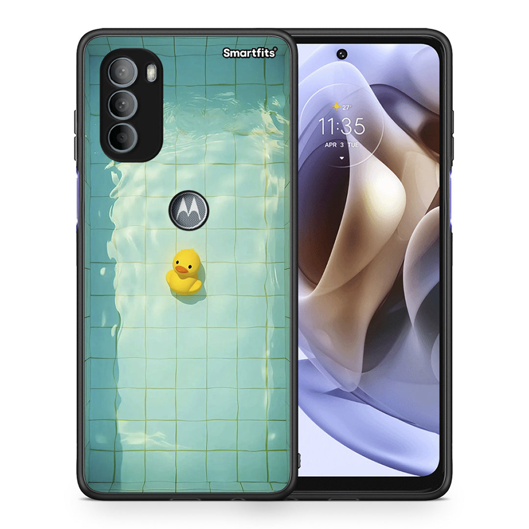 Θήκη Motorola Moto G31 Yellow Duck από τη Smartfits με σχέδιο στο πίσω μέρος και μαύρο περίβλημα | Motorola Moto G31 Yellow Duck case with colorful back and black bezels