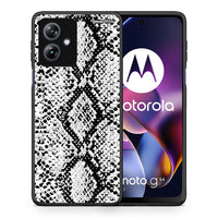 Thumbnail for Θήκη Motorola Moto G54 White Snake Animal από τη Smartfits με σχέδιο στο πίσω μέρος και μαύρο περίβλημα | Motorola Moto G54 White Snake Animal case with colorful back and black bezels