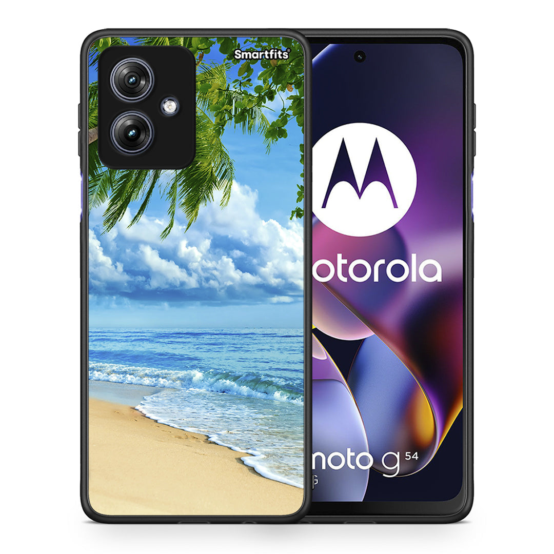 Θήκη Motorola Moto G54 Beautiful Beach από τη Smartfits με σχέδιο στο πίσω μέρος και μαύρο περίβλημα | Motorola Moto G54 Beautiful Beach case with colorful back and black bezels