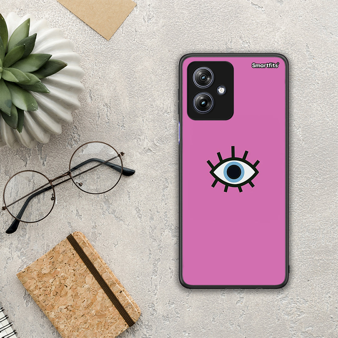 076 Blue Eye Pink - Motorola Moto G54 θήκη