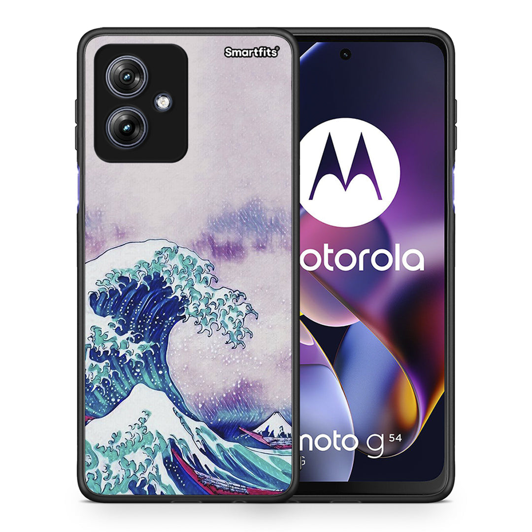 Θήκη Motorola Moto G54 Blue Waves από τη Smartfits με σχέδιο στο πίσω μέρος και μαύρο περίβλημα | Motorola Moto G54 Blue Waves case with colorful back and black bezels