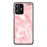Thumbnail for 33 - Motorola Moto G54 Pink Feather Boho case, cover, bumper