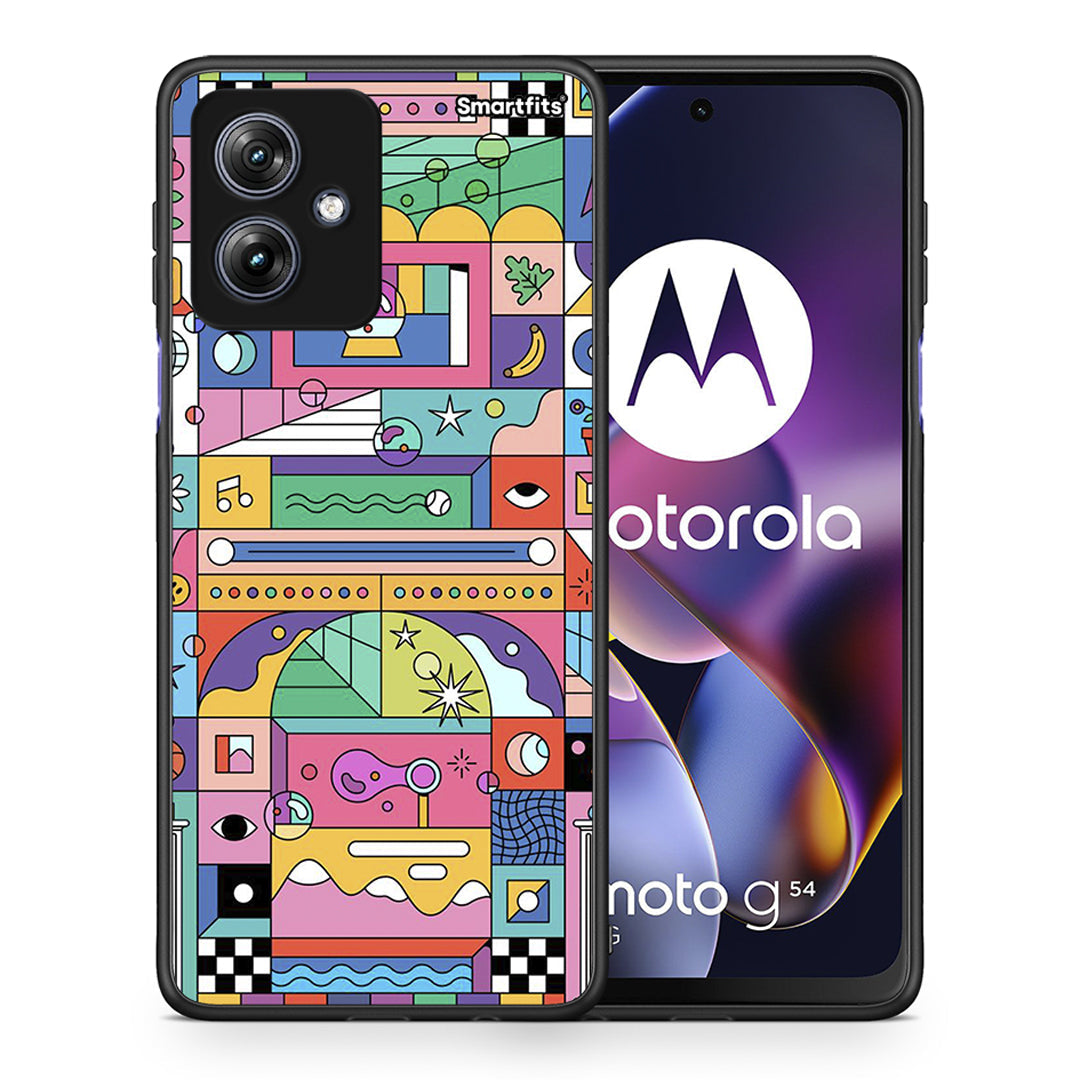 Θήκη Motorola Moto G54 Bubbles Soap από τη Smartfits με σχέδιο στο πίσω μέρος και μαύρο περίβλημα | Motorola Moto G54 Bubbles Soap case with colorful back and black bezels