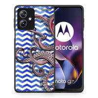 Thumbnail for Θήκη Motorola Moto G54 Chevron Devilfish από τη Smartfits με σχέδιο στο πίσω μέρος και μαύρο περίβλημα | Motorola Moto G54 Chevron Devilfish case with colorful back and black bezels