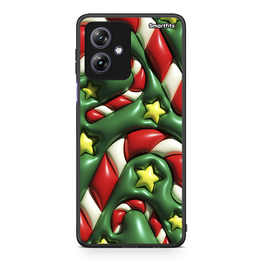 Motorola Moto G54 Christmas Bubbles θήκη από τη Smartfits με σχέδιο στο πίσω μέρος και μαύρο περίβλημα | Smartphone case with colorful back and black bezels by Smartfits