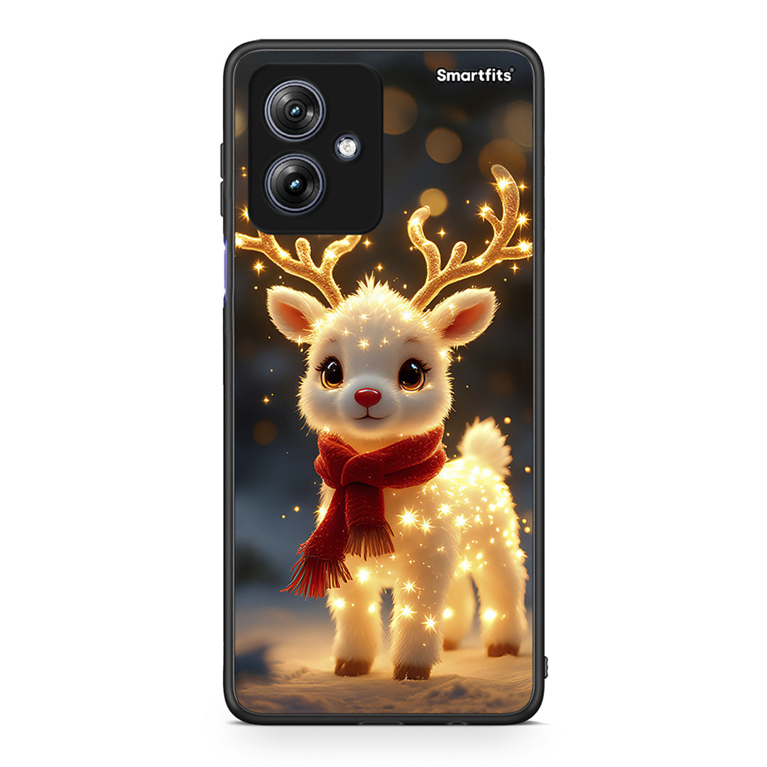 Motorola Moto G54 Christmas Cutie θήκη από τη Smartfits με σχέδιο στο πίσω μέρος και μαύρο περίβλημα | Smartphone case with colorful back and black bezels by Smartfits