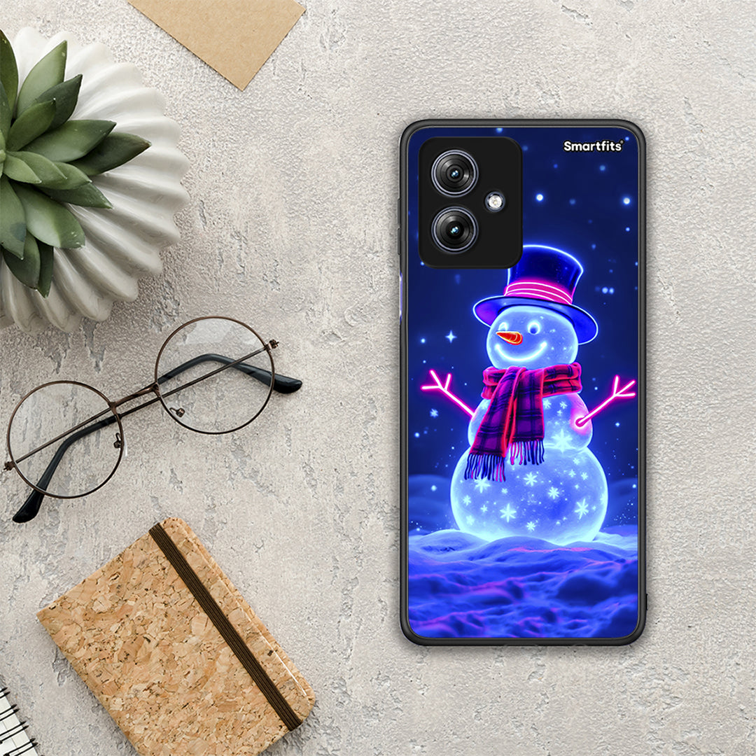 Christmas Neon Snowman - Motorola Moto G54 θήκη