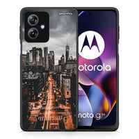 Thumbnail for Θήκη Motorola Moto G54 City Lights από τη Smartfits με σχέδιο στο πίσω μέρος και μαύρο περίβλημα | Motorola Moto G54 City Lights case with colorful back and black bezels