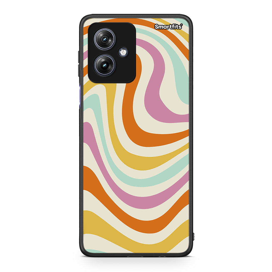 Motorola Moto G54 Colourful Waves θήκη από τη Smartfits με σχέδιο στο πίσω μέρος και μαύρο περίβλημα | Smartphone case with colorful back and black bezels by Smartfits
