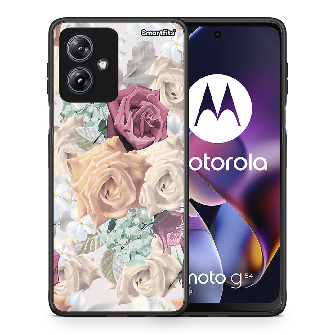 Θήκη Motorola Moto G54 Bouquet Floral από τη Smartfits με σχέδιο στο πίσω μέρος και μαύρο περίβλημα | Motorola Moto G54 Bouquet Floral case with colorful back and black bezels